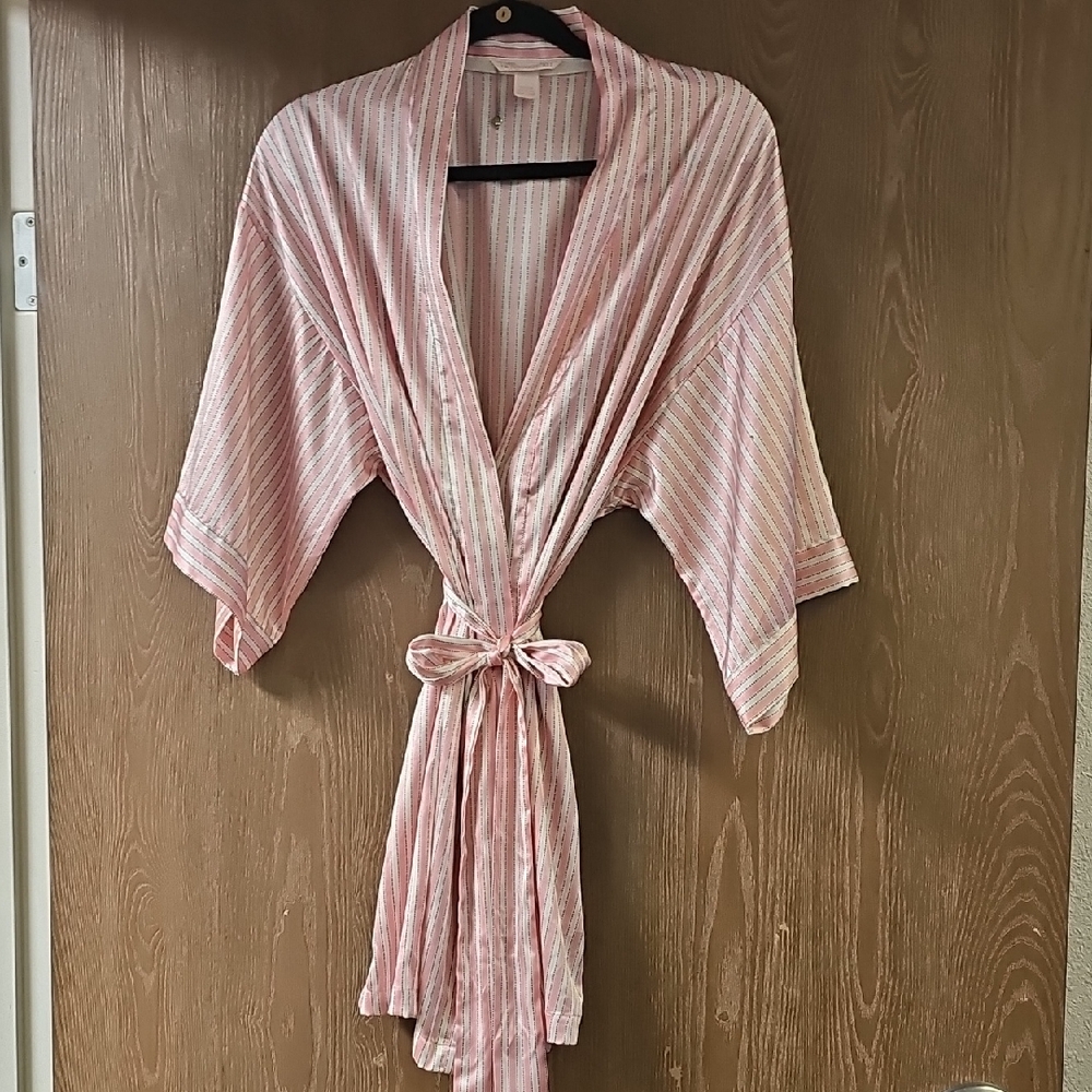 Victoria's Secret Pink Striped Kimono Robe P#8